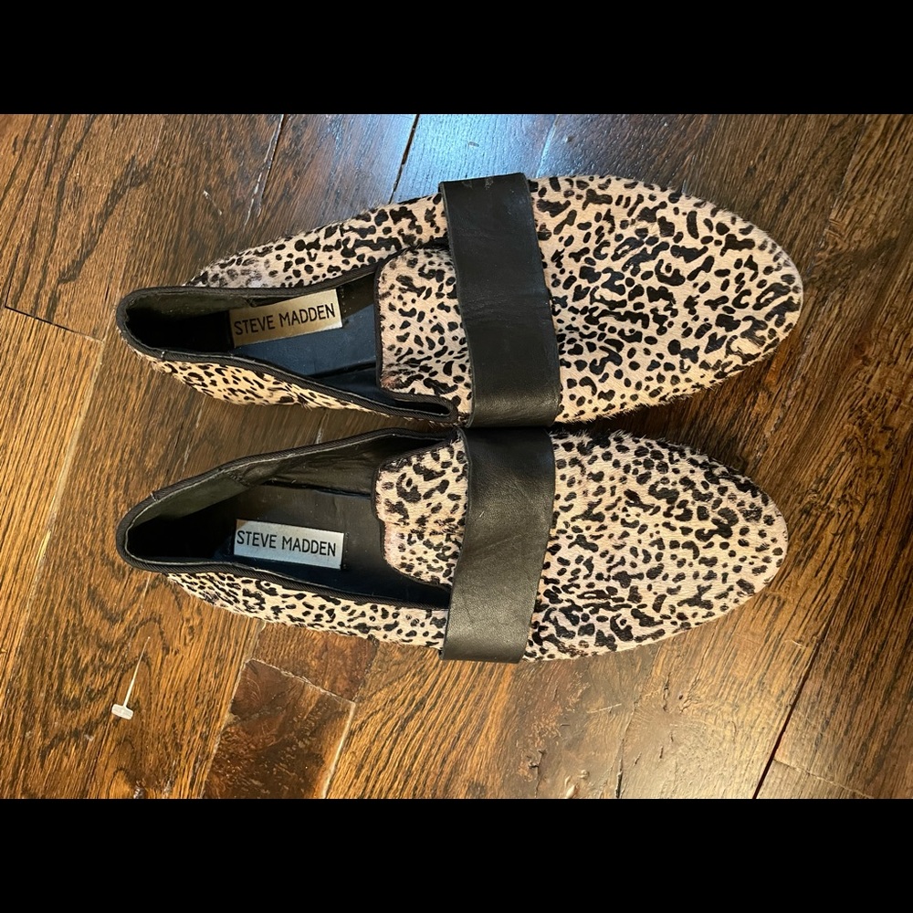 Steve Madden leopard loafers